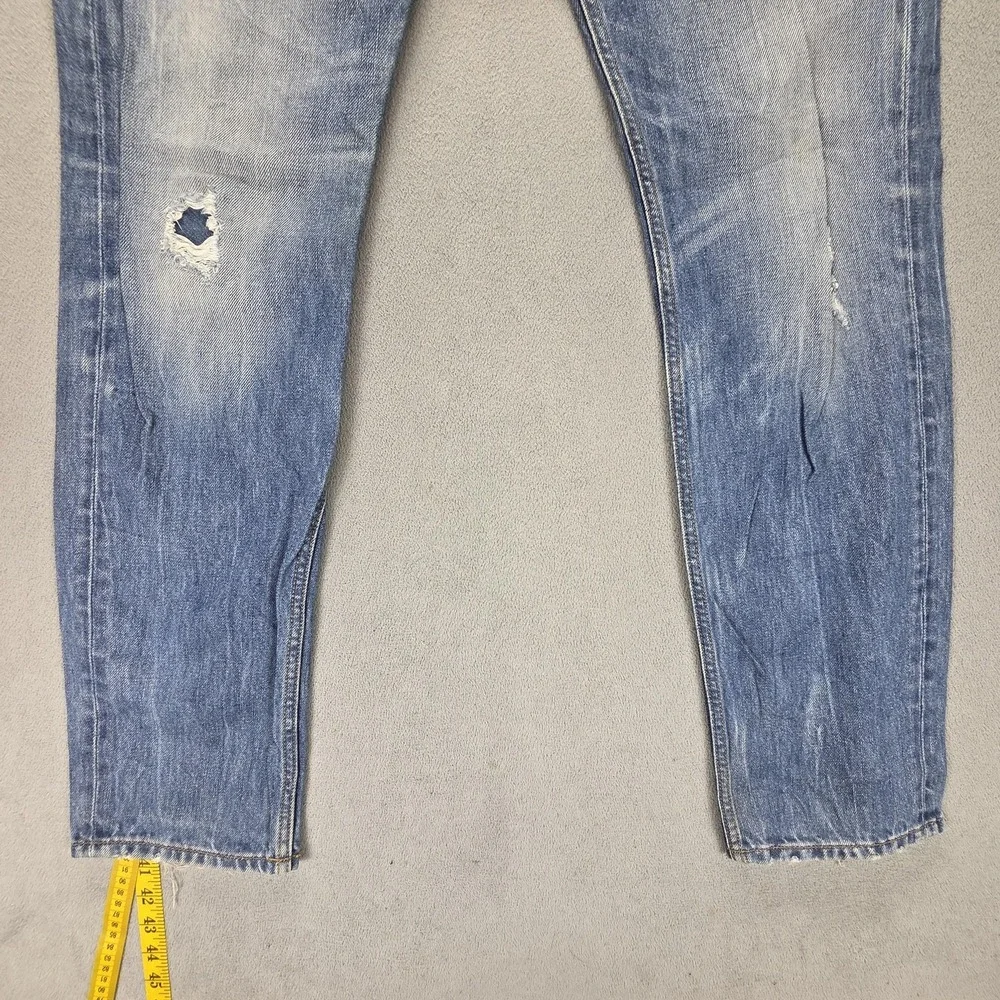 Diesel Jeans Mens 31x32 Blue Larkee-T Regular Tapered Button Fly Thunder 0075N